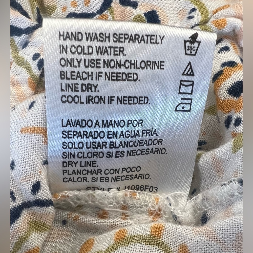 Patrons of Peace cream paisley bohemian cropped flowy tank top rayon - Picture 9 of 11